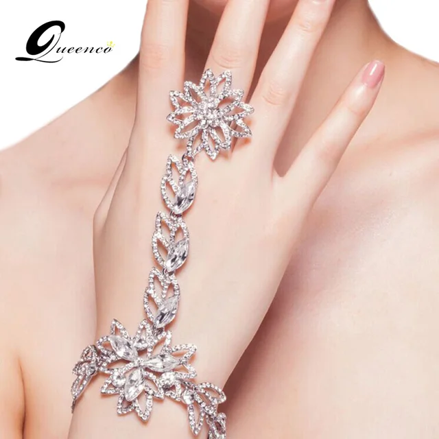 Buy Fahion Bridal Bracelet Rhinestone Hand Chain Charm