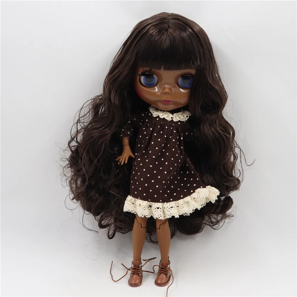 Boneca Blyth ICY DBS, Pele Super Negra Escura, Rosto Brilhante, Corpo Articulado, Cabelo Castanho Escuro. Nº BL0222/950_voghion.com
