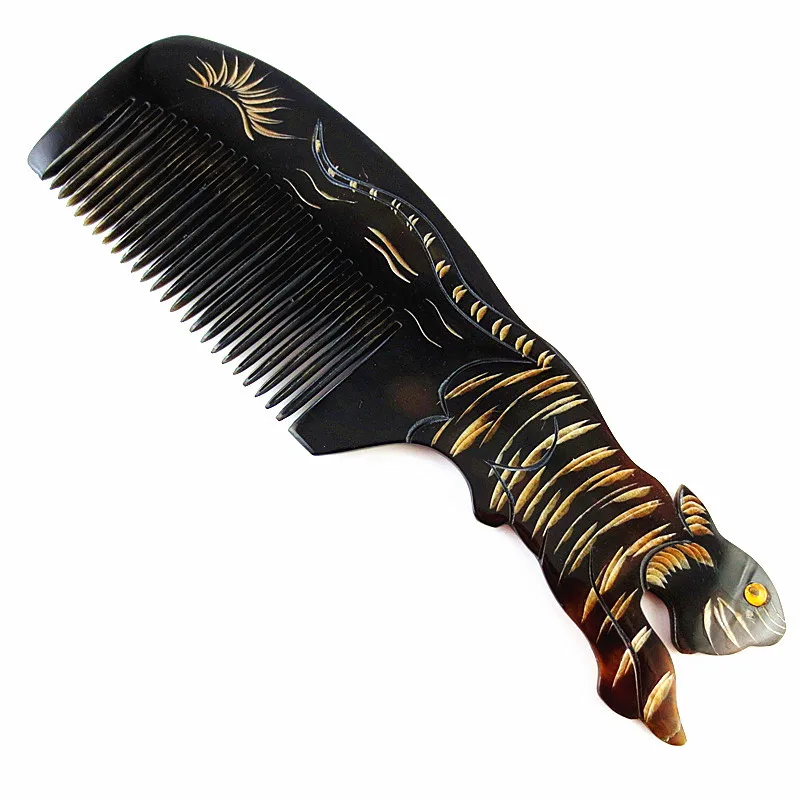 twelve zodiac black horns head hair comb massage brushes (5)