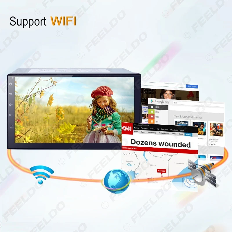 Flash Deal FEELDO 7inch Android 4.4.2 Quad Core Car Media Player With GPS Navi Radio For Nissan/Hyundai Universal 2DIN ISO #3900 15