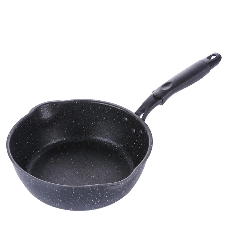 Keelorn 20 см Maifan каменная сковорода вок с антипригарным покрытием сковороды для супа сковорода многоцелевая кухонная кастрюля общего использования для газа - Цвет: black