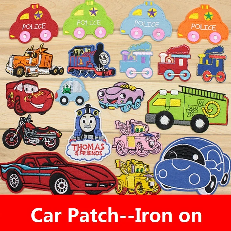 

Embroidered Car Iron on Patches for clothing Children jeans DIY Badge Fabric Stickers Applique Embroidery Patch For Clothes