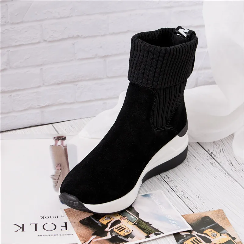 BELISS 2018 new design fashion ankle boots for women sneaker boots women wedges genuine leather (18)