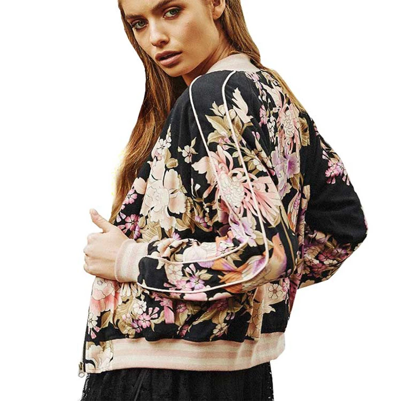 BOHO short Bomber Jacket 2017 winter autumn cotton & rayon