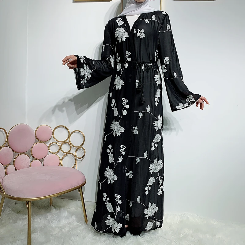 Черное кимоно Abaya Dubai турецкий мусульманский хиджаб женское платье кафтан