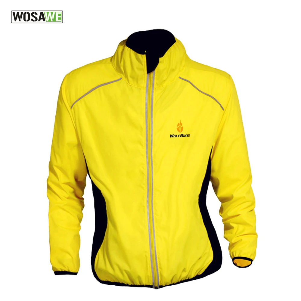 

WOSAWE Reflective Breathable Bike Bicycle Cycling Cycle Long Sleeve Rain Wind Coat Windcoat Windproof Quick Dry Jersey Jacket