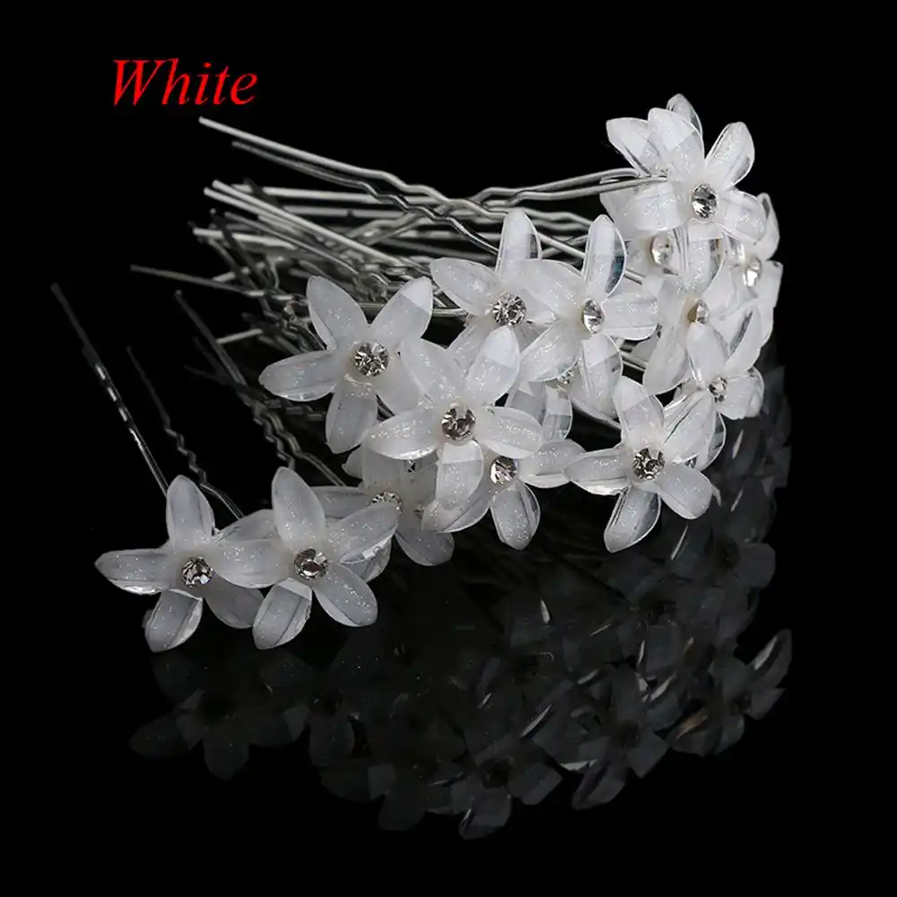 Rhinestone Wedding U Shape Flower Bridesmaid Jewelry Headwear Hair Pins Clips