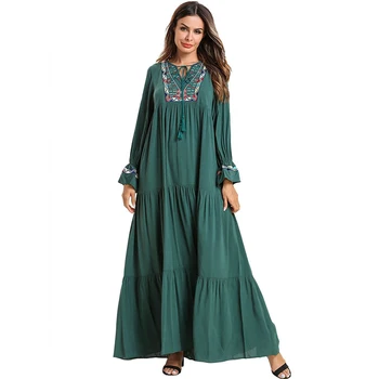 

Plus Size Vestido Women Kaftan Abaya Dubai Arabic Islamic Muslim Hijab Dress Caftan Dresses Ramadan Elbise Robe Musulmane Longue