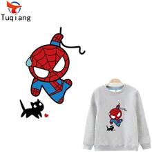 

Cartoon Red Spiderman and black cat iron on patches DIY patch on clothes thermal transfer child Stickers 26*18.5CM