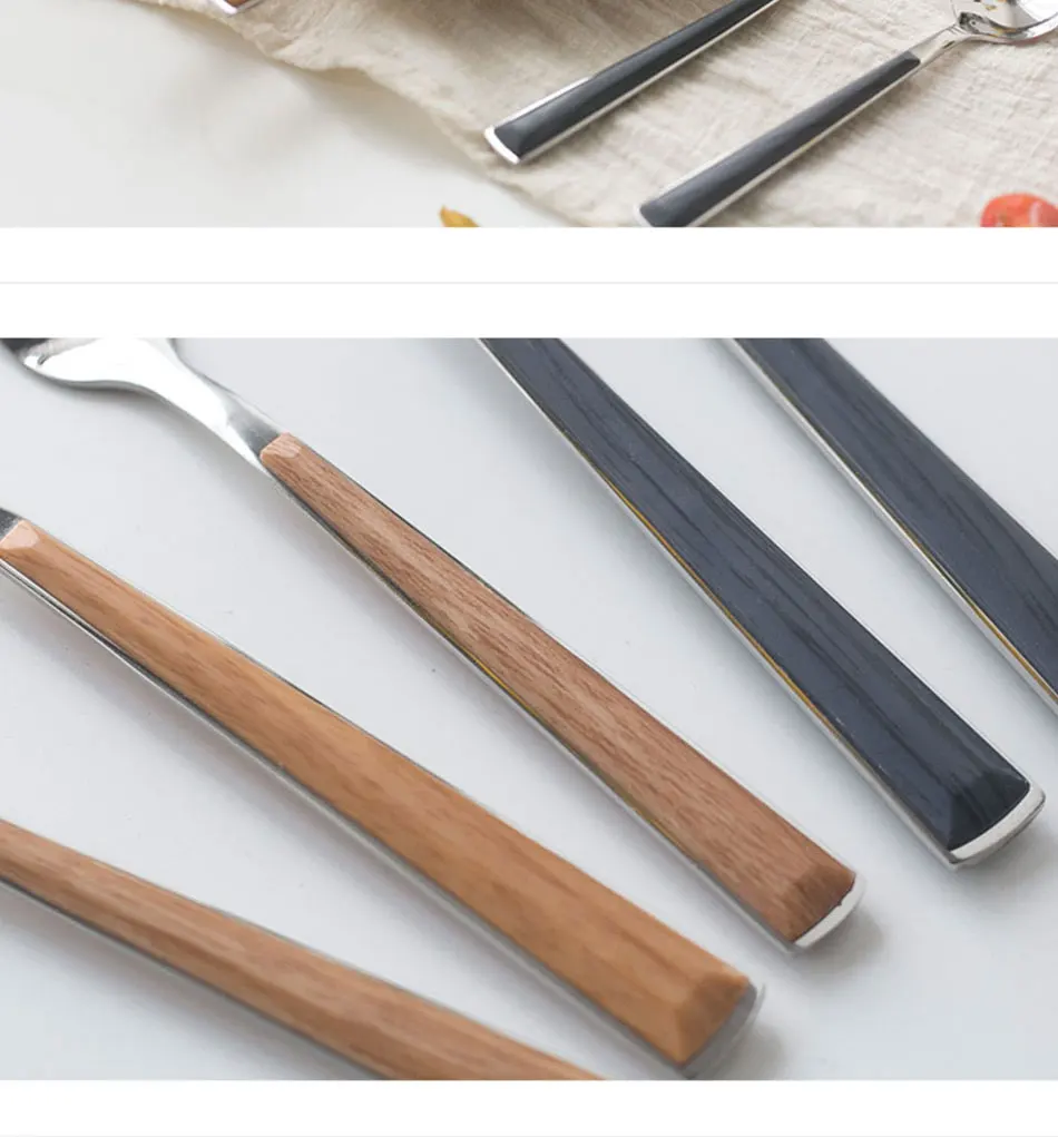 Gold Dinnerware Set Stainless Steel Cutlery Set 4 Pieces Black Knife Fork Set Tableware Gold Silver Cutleries Western Food Set (10)