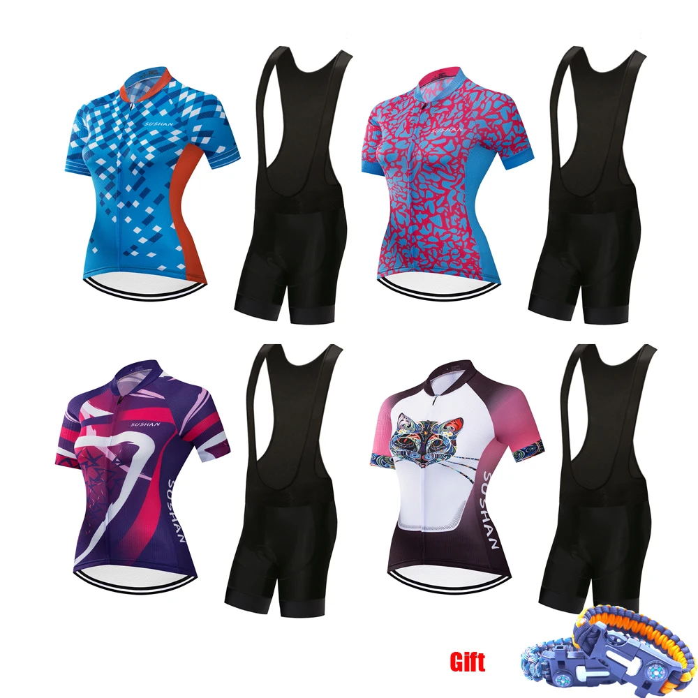 

Summer short sleeve bike clothing women 2019 cycling jersey set Pro gel road bike clothes MTB bicycle uniform sport dress kit