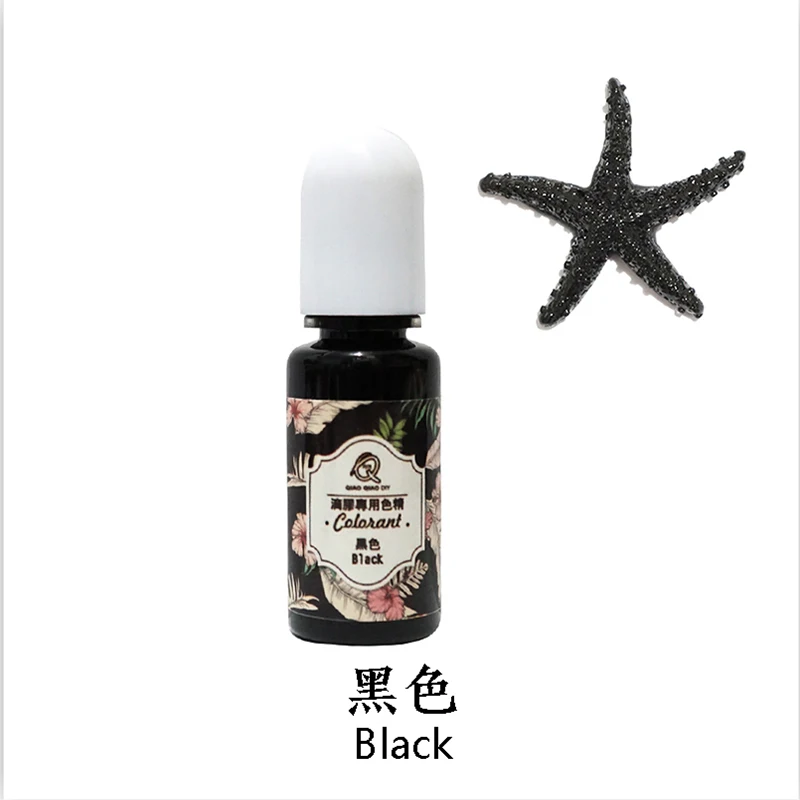 QIAOQIAODIY 10ML Epoxy Resin Pigment UV Resin Coloring Dye Colorant Resin Pigment DIY Handmade Crafts Art Sets 14 Colors - Цвет: BLACK-11