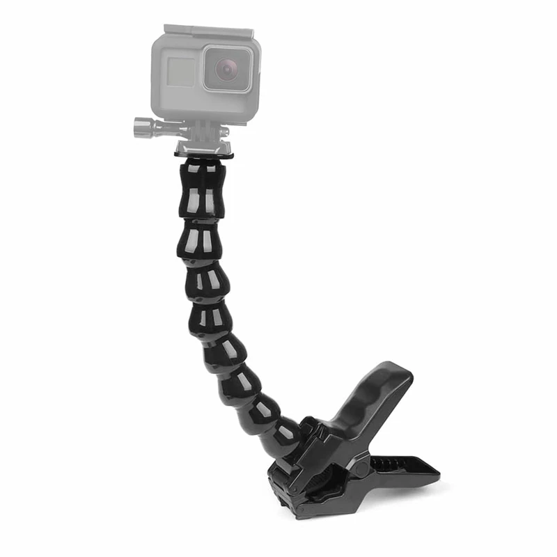 Universal 24cm Gooseneck Adjustable Flexible Jaws Clamp Mount Stand Clip Arm Monopod For GoPro