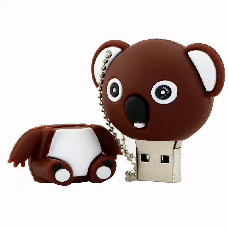 Милые флешки коала USB-накопитель в стиле мультфильмов 128 ГБ 64 32 ГБ 16 ГБ 8 флэш памяти USB Stick диск Pendrives Ручка Drive девушка подарки