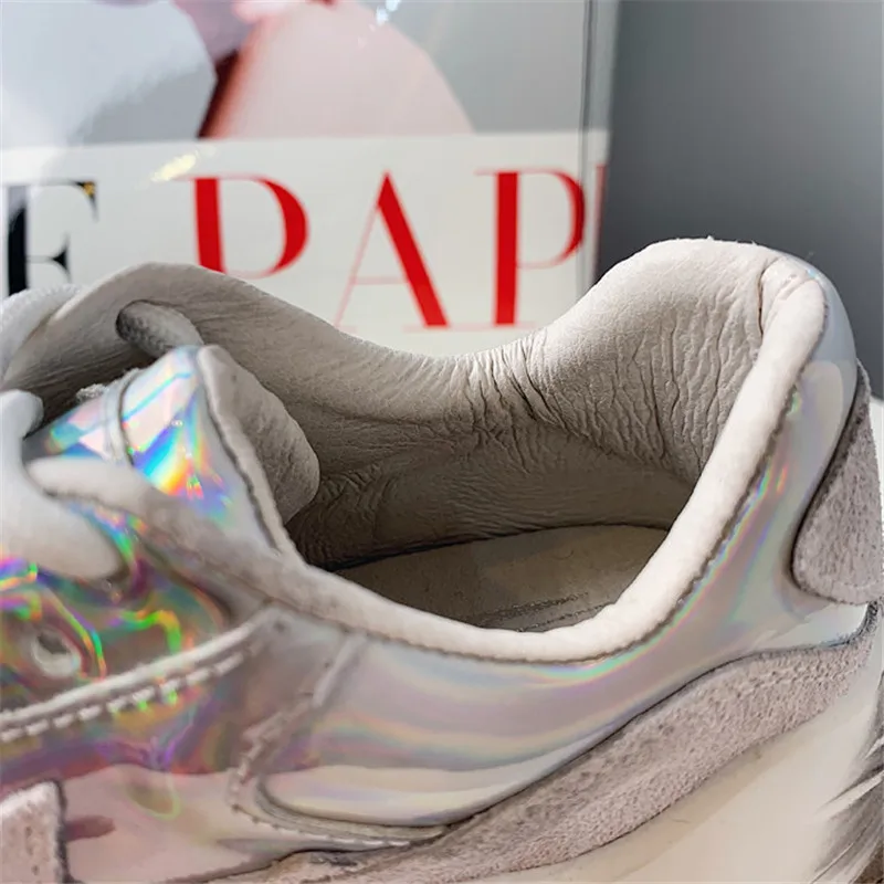 2019 Spring Autumn Shoes Women Platform Shoes Lady Lace Up Casual Pumps Creepers Harajuku Punk Sneakers Girl Female Silver Shoes (16)