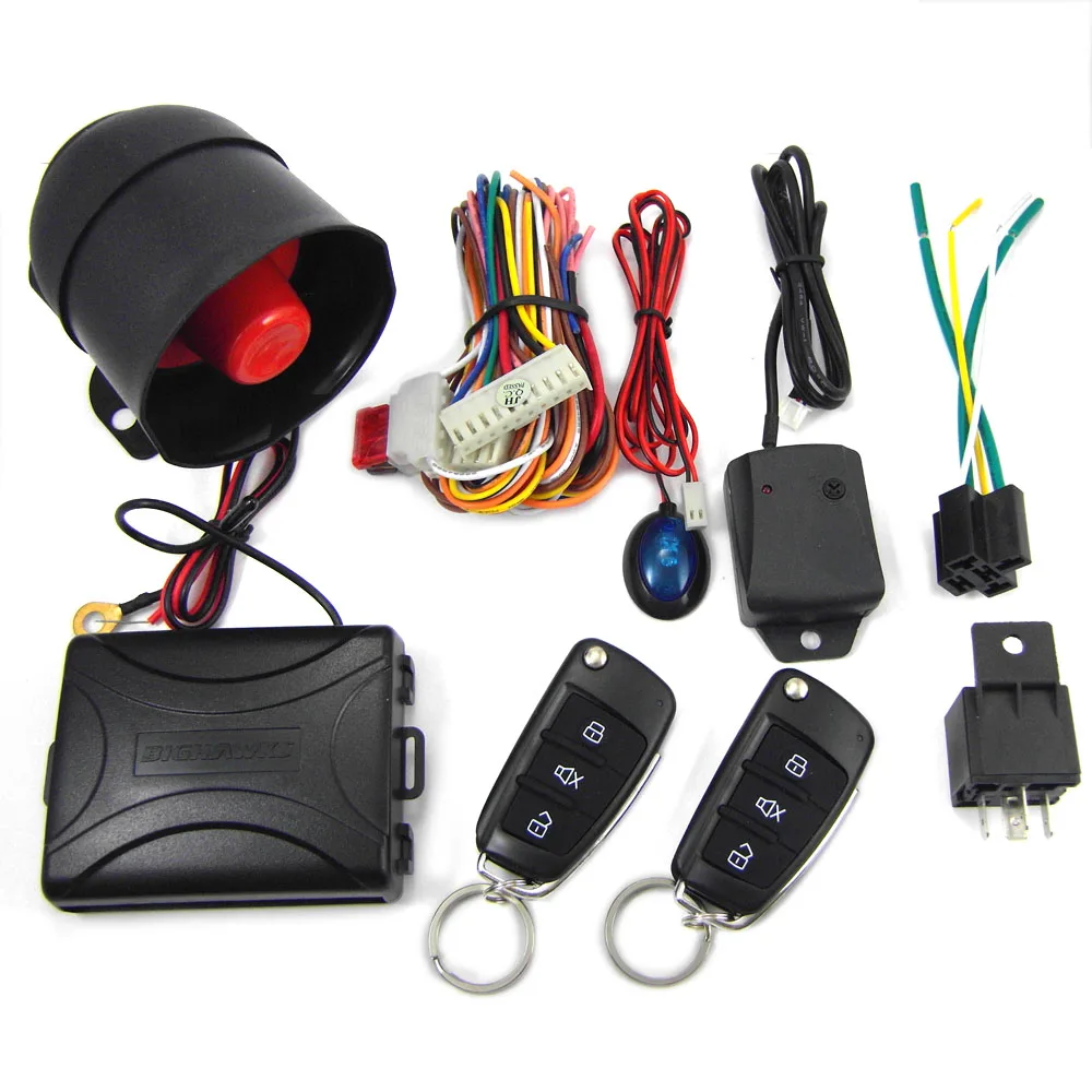 

SieNSen Universal Car Alarm Vehicle System Protection Security System Keyless Entry Siren + 2 Remote Control M802-8118