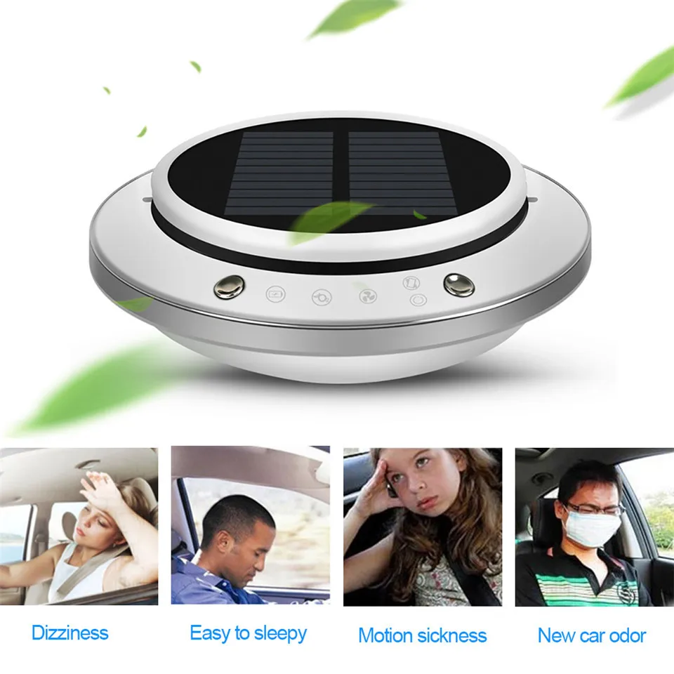 Cunymagos Portable Solar Car Air Purifiers Universal Car Styling Air Purifier Anion Fragrance Purifier Air Cleaner Ionizer Air Freshener  (14)