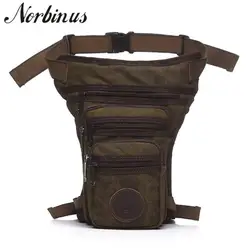 Norbinus Для мужчин мотоцикл бедра падение ноги сумка холщовая поясная сумка Хип пояса поясная сумка мужская Повседневное через плечо сумка