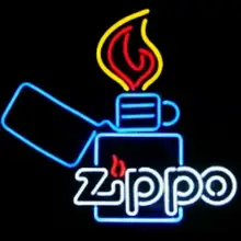 Заказной стеклянный неоновый светильник Zippo, пивной бар