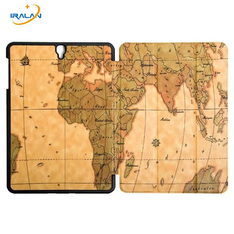 

2017 New Map Painting Leather Case For Samsung Galaxy Tab S3 9.7 T820 T825 Tablet Pc Stand Flip Protective Cover+film+stylus pen