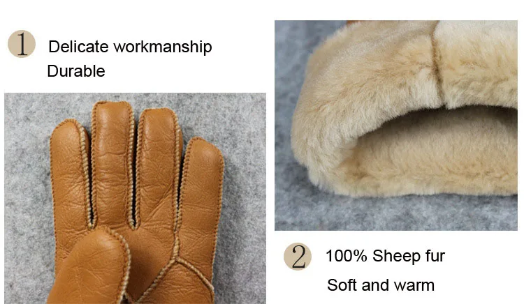 Russian Winter Super Warm Gloves Men Genuine Sheep Fur Mittens Male Outdoor Driving Motorcycle Gloves Soft Warm Windproof Gloves best winter gloves for men