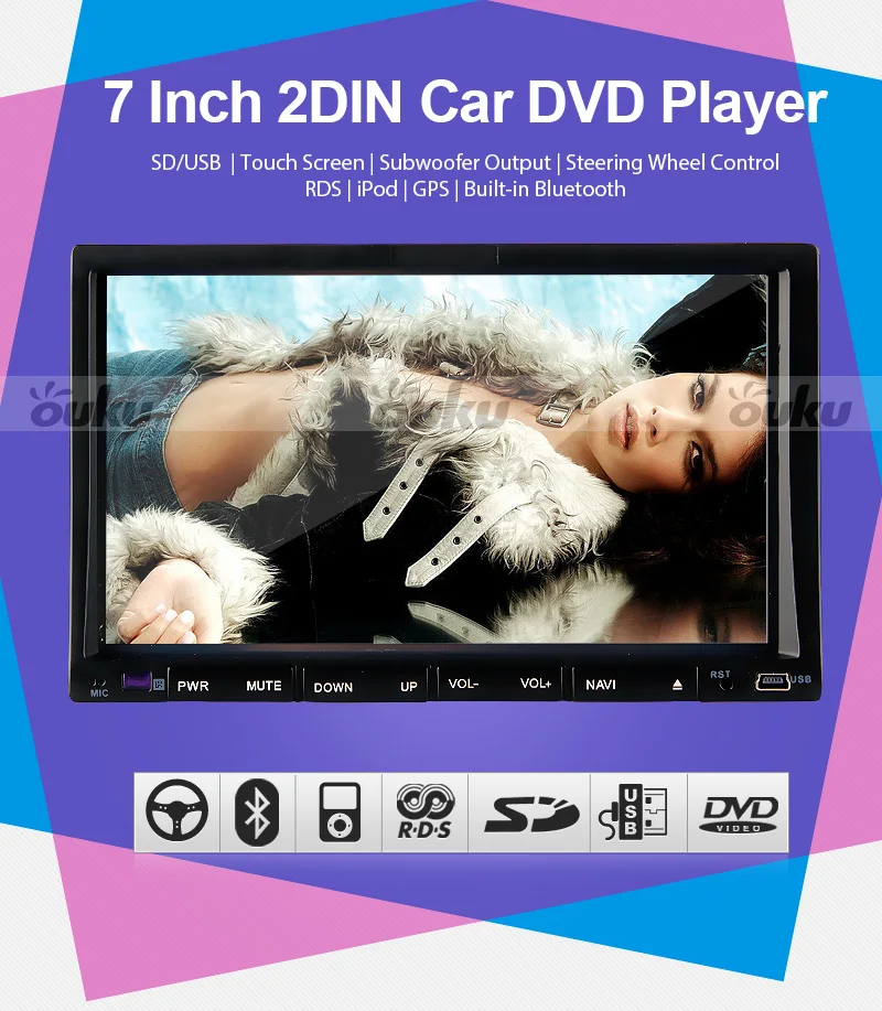 Best AMP Bluetooth Music Steering Wheel Radio 2 din Video Car DVD Player GPS Stereo USB Autoradio In Dash System Electronics 4