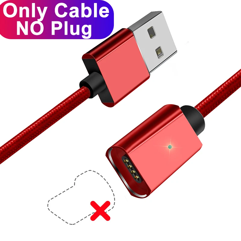 Магнитный кабель для iPhone Essager Lighting, зарядный usb-кабель для iPhone xs max xr x 8 7 6 6s 5 5S se, магнитное зарядное устройство - Цвет: Red Cable No Plug