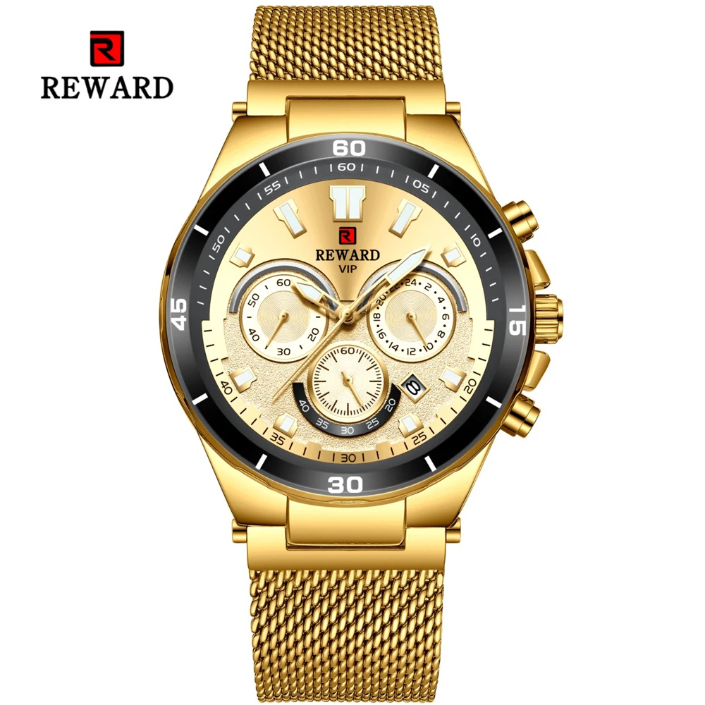 

Reward Top Brand Luxury Golden Men's Watches Sport Waterproof Quartz Watch For Men Wristwatches Male Watch Relogio Masculino