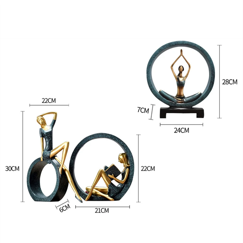 

Desk Decoration 13 Styles Resin Abstract Yoga Figurine Creative Lady Girl Miniatures Beautiful Model For Home Decor Wedding