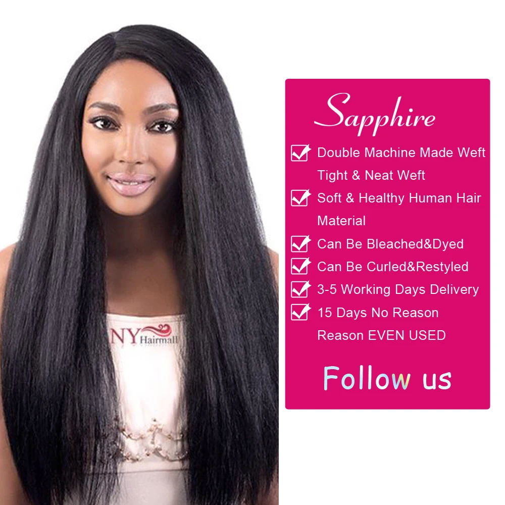 Sapphire Peruvian Kinky Straight Hair Bundles Human Hair Bundles Non-Remy Human Hair Extensions 1 Piece Double Weft Sapphire Peruvian Kinky Straight Hair Bundles Human Hair Bundles Non-Remy Human Hair Extensions 1 Piece Double Weft