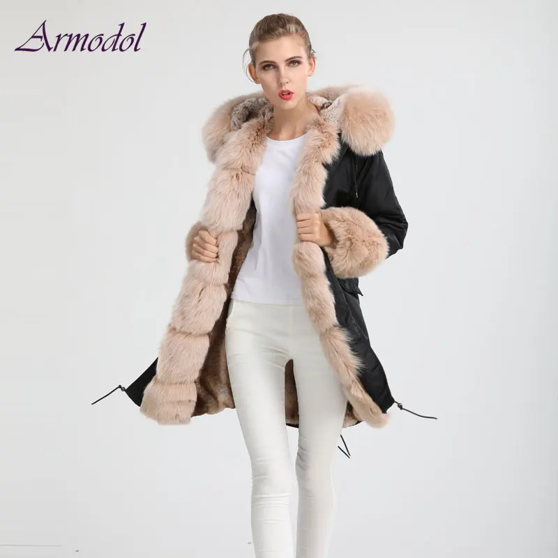 Compare 2017 New Winter Design Camouflage jacket Waterproof Fabric Black Jacket Fox fur Collar Wind Coat