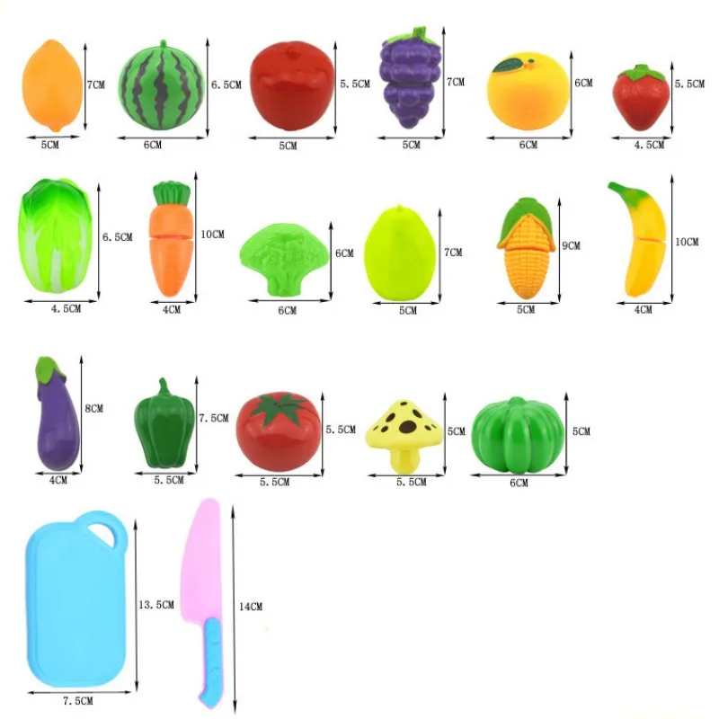 Пластмассовая резка овощей и фруктов, обучающая имитация еды, ролевые игры, набор, Детские кухонные игрушки для детей дошкольного возраста L1