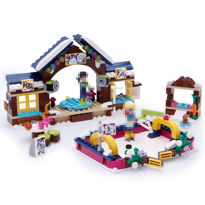 

LEPIN 01043 Friends Series 328pcs Snow Resort Ice Rink Compatible With Legoed 41322 Building Blocks Bricks Toys For Girls Gifts