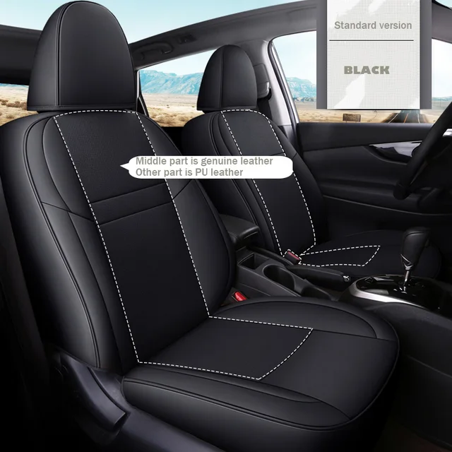 Custom Exact Fit Seat Covers Front & Rear 5 Seats leather For nissan
