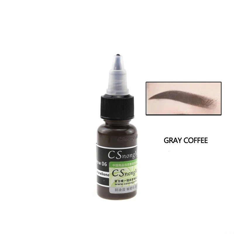 15ml/Bottle CS Micro Pigment Cosmetic Color Permanent Makeup Tattoo Ink - Цвет: gray coffee