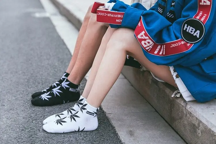 Harajuku для мужчин носки для девочек женщин corap носки с травой chaussettes homme уличная meias хлопок клен хип хоп листьев лист конопли спортивные