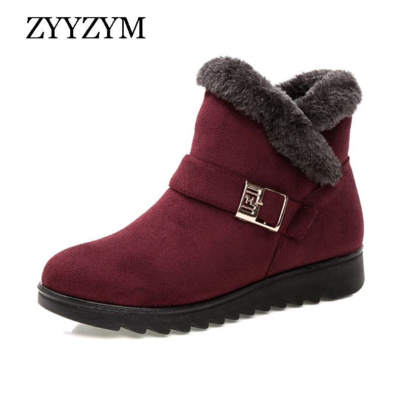 ZYYZYM Women Winter Boots Ankle Snow Boots Women Middle and Old Age Light Plush Keep Warm Cotton Shoes Woman Zapatos De Mujer