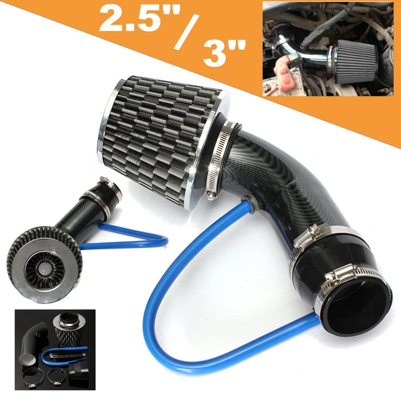 

Universal 76mm Car Cold Air Intake Filter Induction Kit Pipe Hose System Carbon Fit For any 64mm / 76mm Air Intake Hose