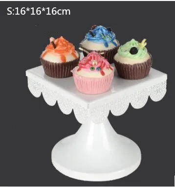 Свадебный белый стол торт кекс десерт Дисплей лоток вечерние украшения торт Подставки Для детей день рождения праздничное украшение торта Формы для выпечки - Цвет: Square S