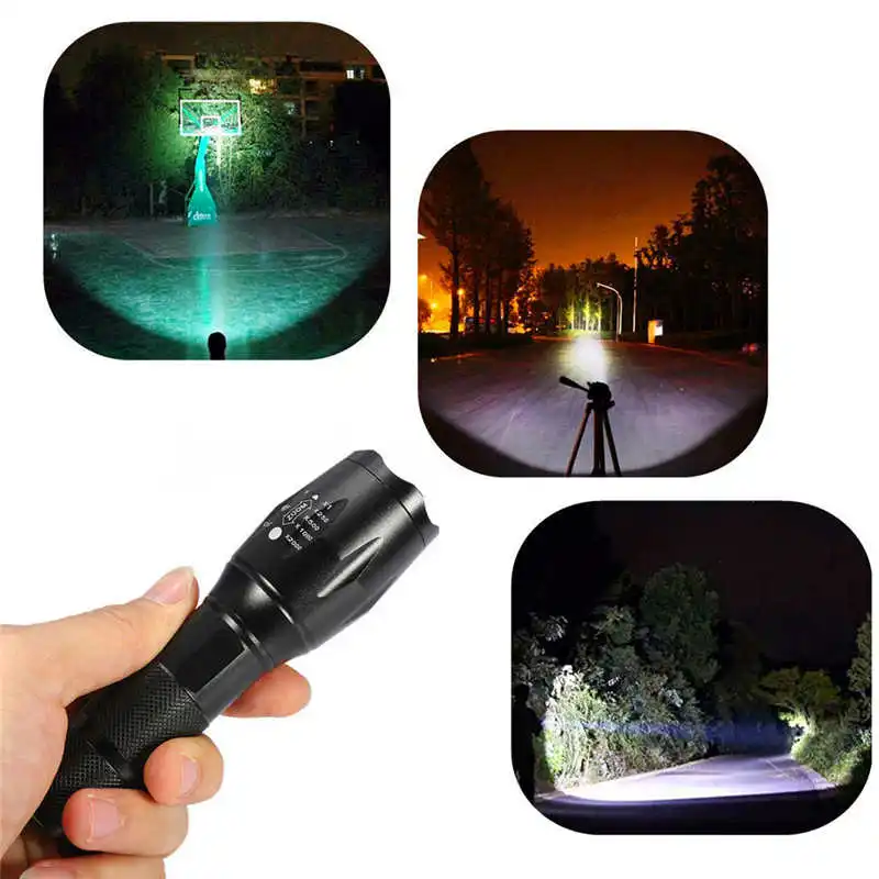 PROBE SHINY powerful led flashlight T6 LED Tactical Flashlight Military Zoomable Torch fanatic use 18650AAA battery #3S25 (4)