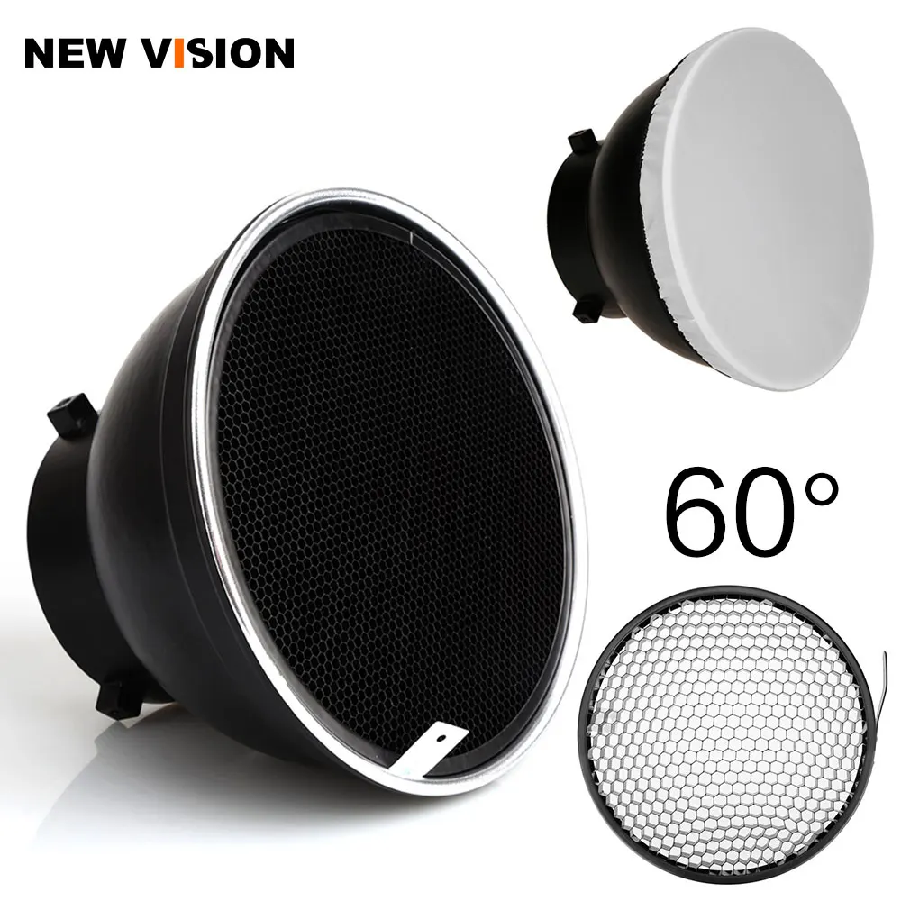 7inch 18cm Standard Reflector Diffuser with 10/20/30/40/50/60 Degree Honeycomb Grid for Bowens Mount Studio Light Strobe Flash photo studio lighting kit Photo Studio Supplies