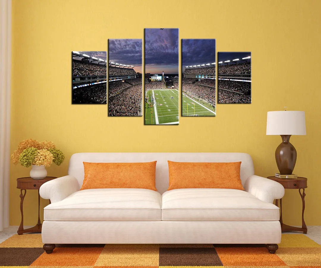 American Football Field Wall Art Canvas Painting for Room Wall Decor