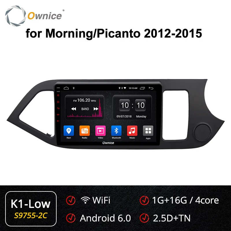 Ownice Android9.0 Octa Core Car DVD Player GPS Navi Stereo for KIA PICANTO MORNING 2012 2013 k3 k5 k6 4G LTE DSP SPDIF - Цвет: S9755-2 K1-Low