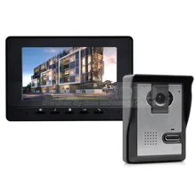 DIYSECUR 7 pulgadas Teléfono Video de La Puerta de Intercomunicación de Vídeo Timbre de la Puerta 1 de La Cámara 1 Monitor para el Hogar/Oficina Sistema de Seguridad Negro