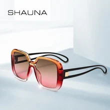 SHAUNA, смешанные цвета, негабаритные, женские солнцезащитные очки, квадратные, брендовые, дизайнерские, модные, градиентные, солнцезащитные очки для мужчин