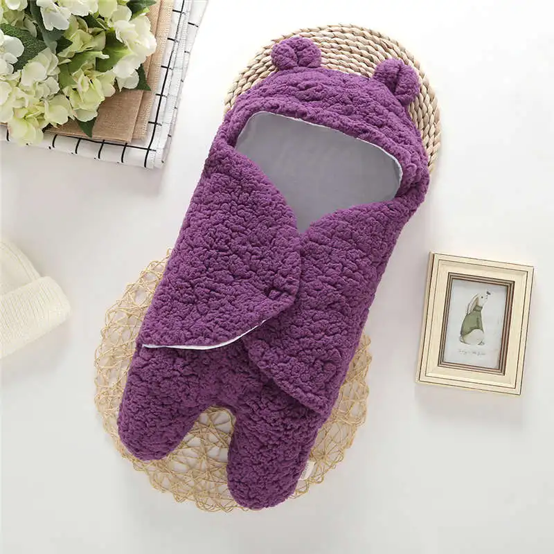 BibiCola 2019 Newborn Baby Boy Girl Infant Sleeping Bags Wool Soft Winter Wrap Bedding Receiving Blanket for Bebe |