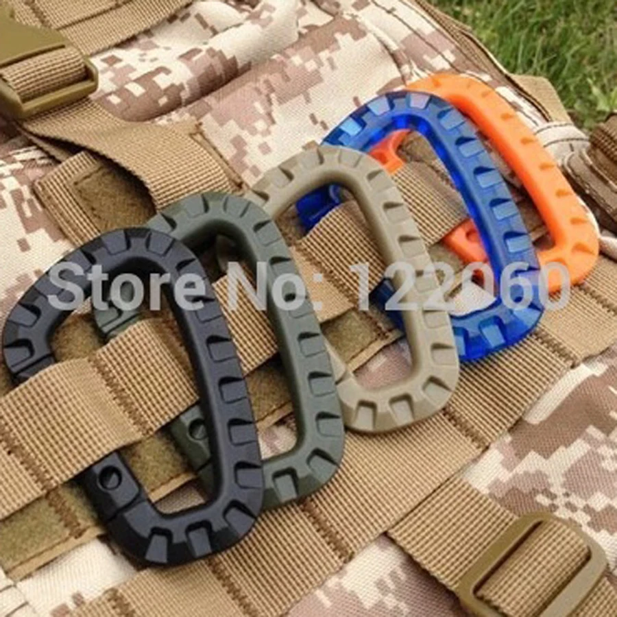 

Mountaineering Snap Clip Plastic Steel Climbing Carabiner Hanging Keychain Hook Fit Outdoor Accessory Hiking EDC Tool FW043