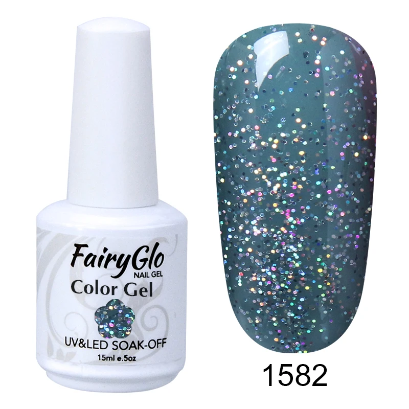 FairyGlo 15 мл Гель-лак для ногтей УФ-светодиодный гель-лампа для ногтей замачиваемый полуперманентный лак для ногтей гибридная краска геллак чернила - Цвет: G1582