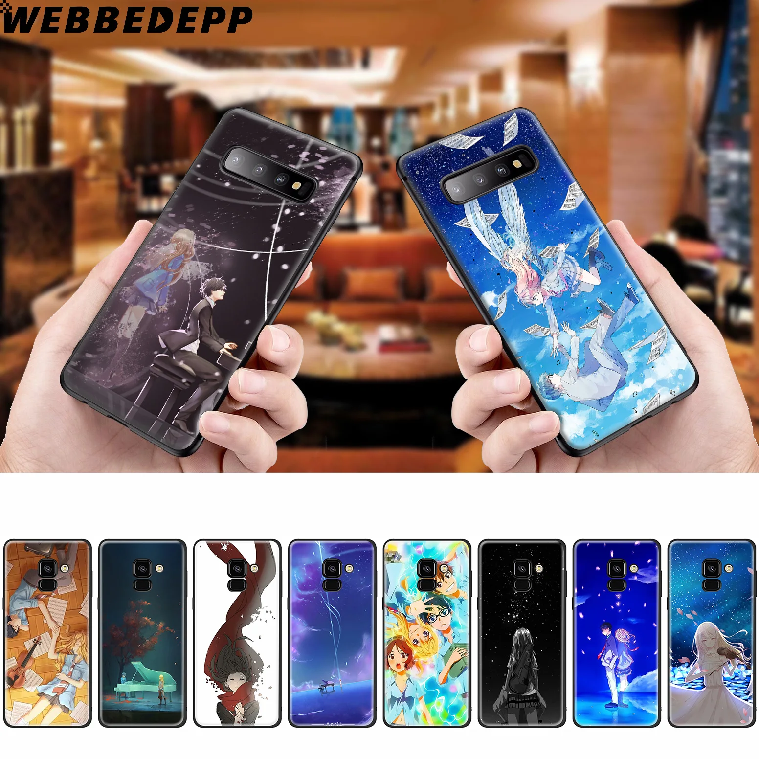 WEBBEDEPP Your lie in April Anime Silicone Case for Samsung Galaxy A3 A5 A6 A7 A8 A9 A10 A20 A30 A40 A50 A70 M10 M20 M30 |