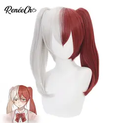 Reneecho My Hero Academia косплэй Todoroki Shoto парик белый смешанные красные волосы высокое качество синтетический парик для аниме косплэй